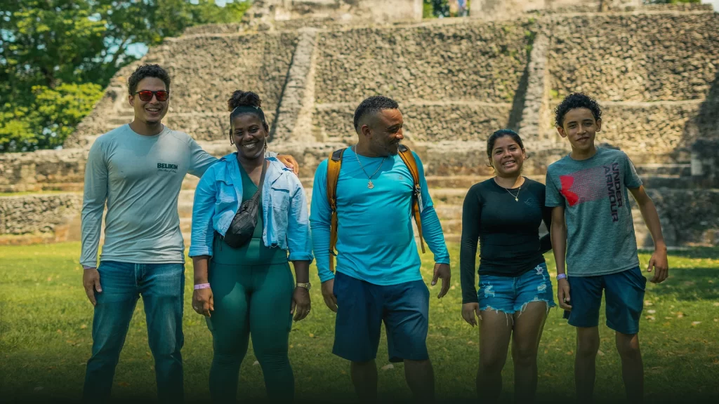 Belize Adventure Tours - family & friends at Xunantunich